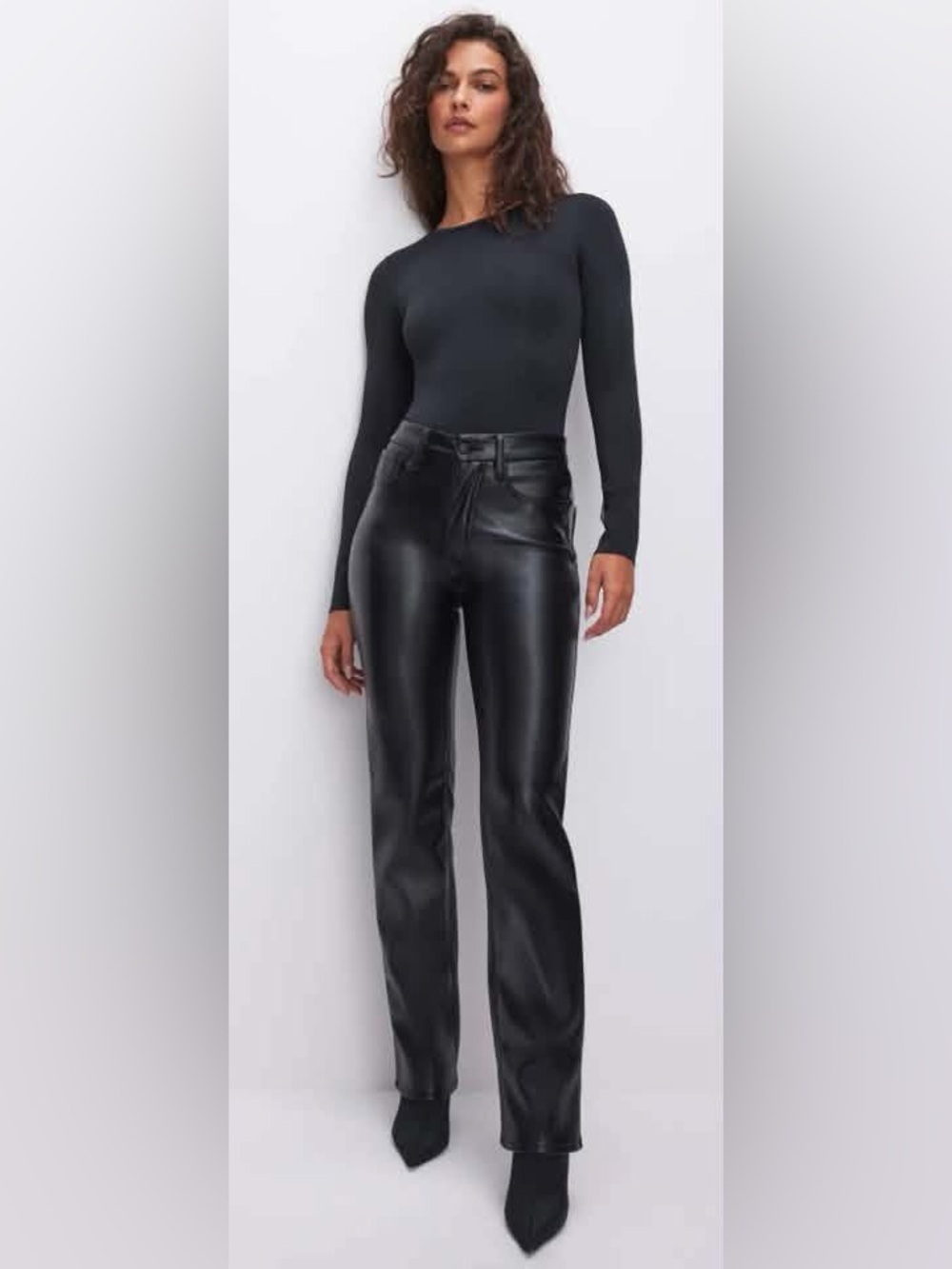 Good American Good Icon Faux Leather Pants, NEW ($185)!